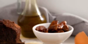 aceite de oliva con brownie chocolate