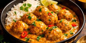 albóndigas de pavo con curry